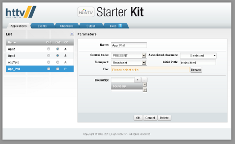 HbbTV Starter Kit user interface