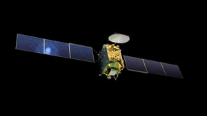 Artist's rendition of the new Eutelsat Quantum class satellite (Credit: Airbus Defence and Space)