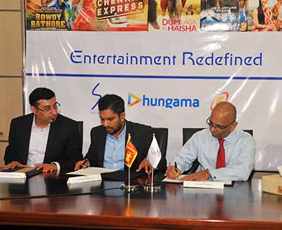 The agreement signing took place at SLT premises. Group CEO of SLT, Dileepa Wijesundera signed on behalf of SLT while Siddharth Roy, CEO of Hungama signed on behalf of Hungama and Lahiru Wickramasinghe, CEO of Evoke, on behalf of Evoke.