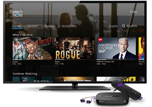 DIRECTV NOW on Roku - home screen
