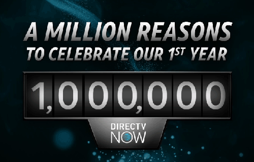 DIRECTV NOW 1 million subscribers