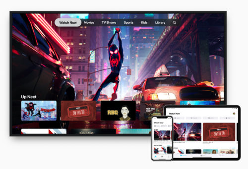 Apple TV iPad Pro, iPhone Watch Now screen