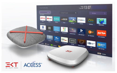 An EKT connected set-top box integrated with ACCESS’ NetFront™ Browser BE, and the NetRange Application Store