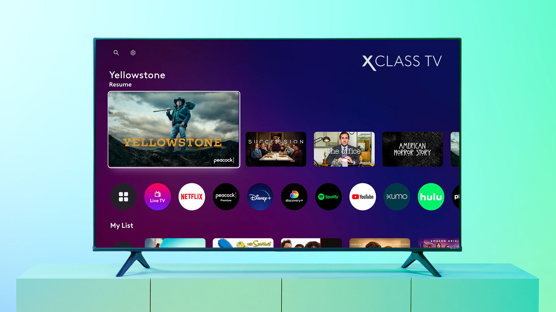 Comcast XClass TV sample screen