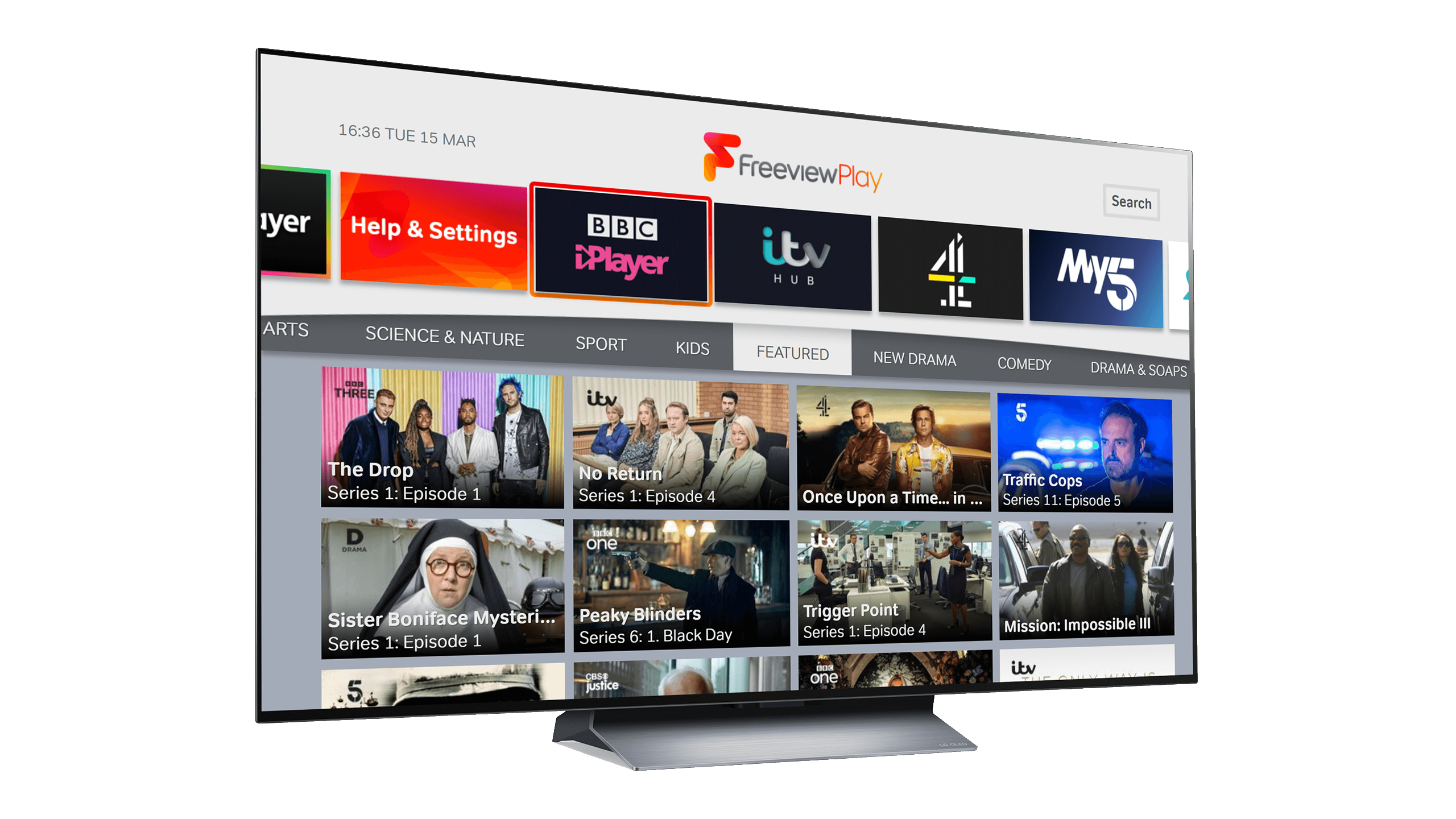 Freeview Play interface on UK TVs from LG Electronics