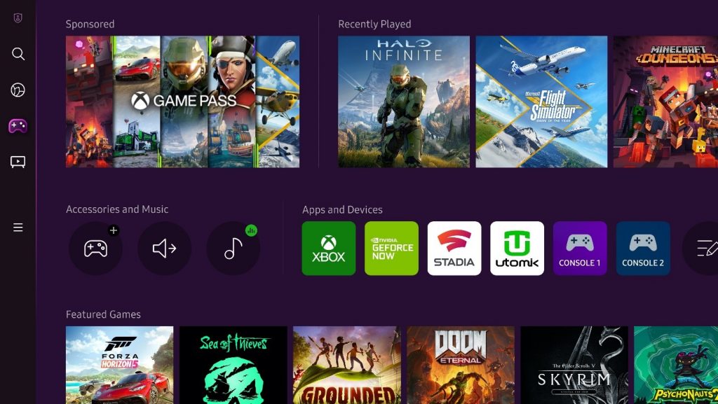 Samsung-Xbox Pass screen