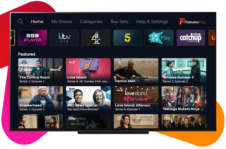 Freeview Play Explore screen