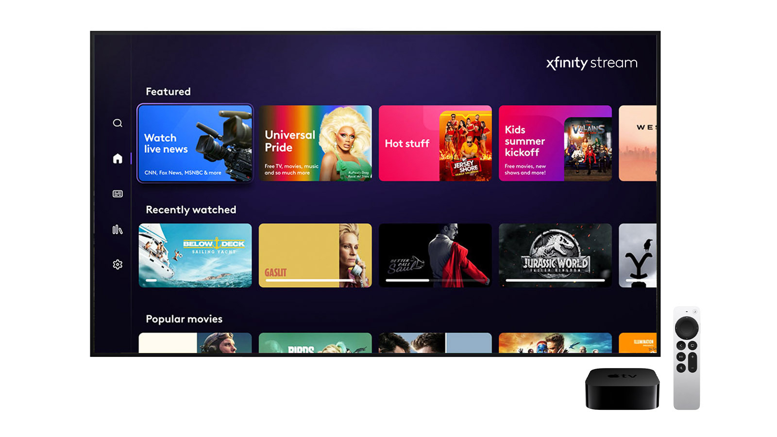 Xfinity Stream app on Apple TV image