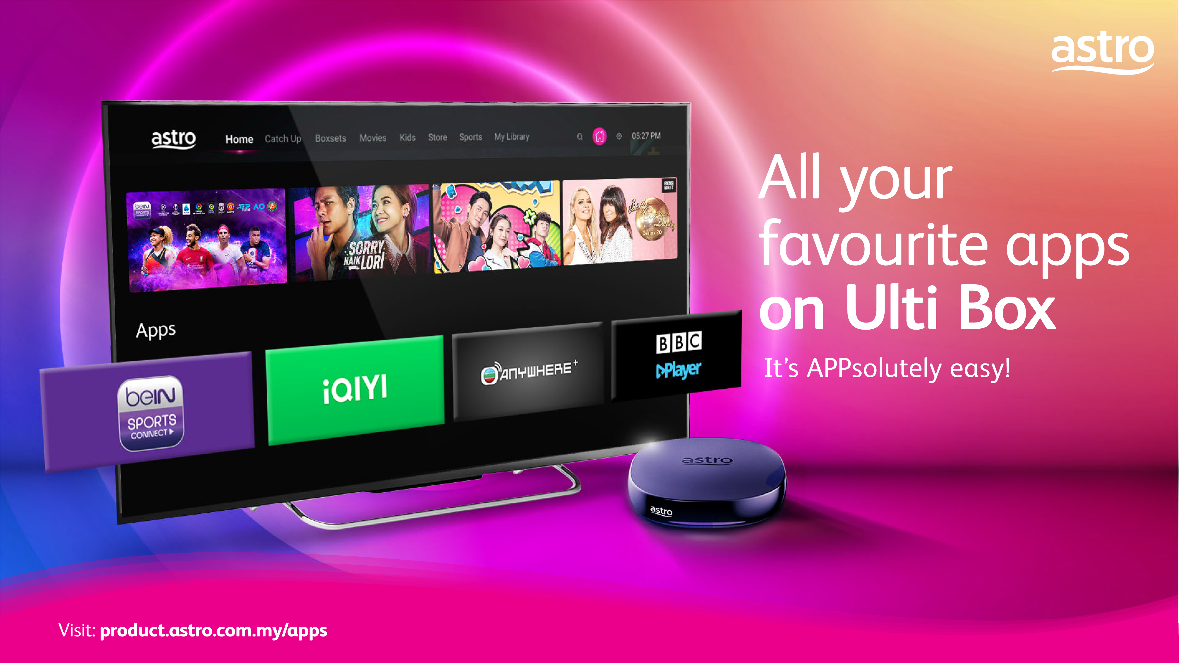 All your favourite apps on Astro Ulti Box - graphic