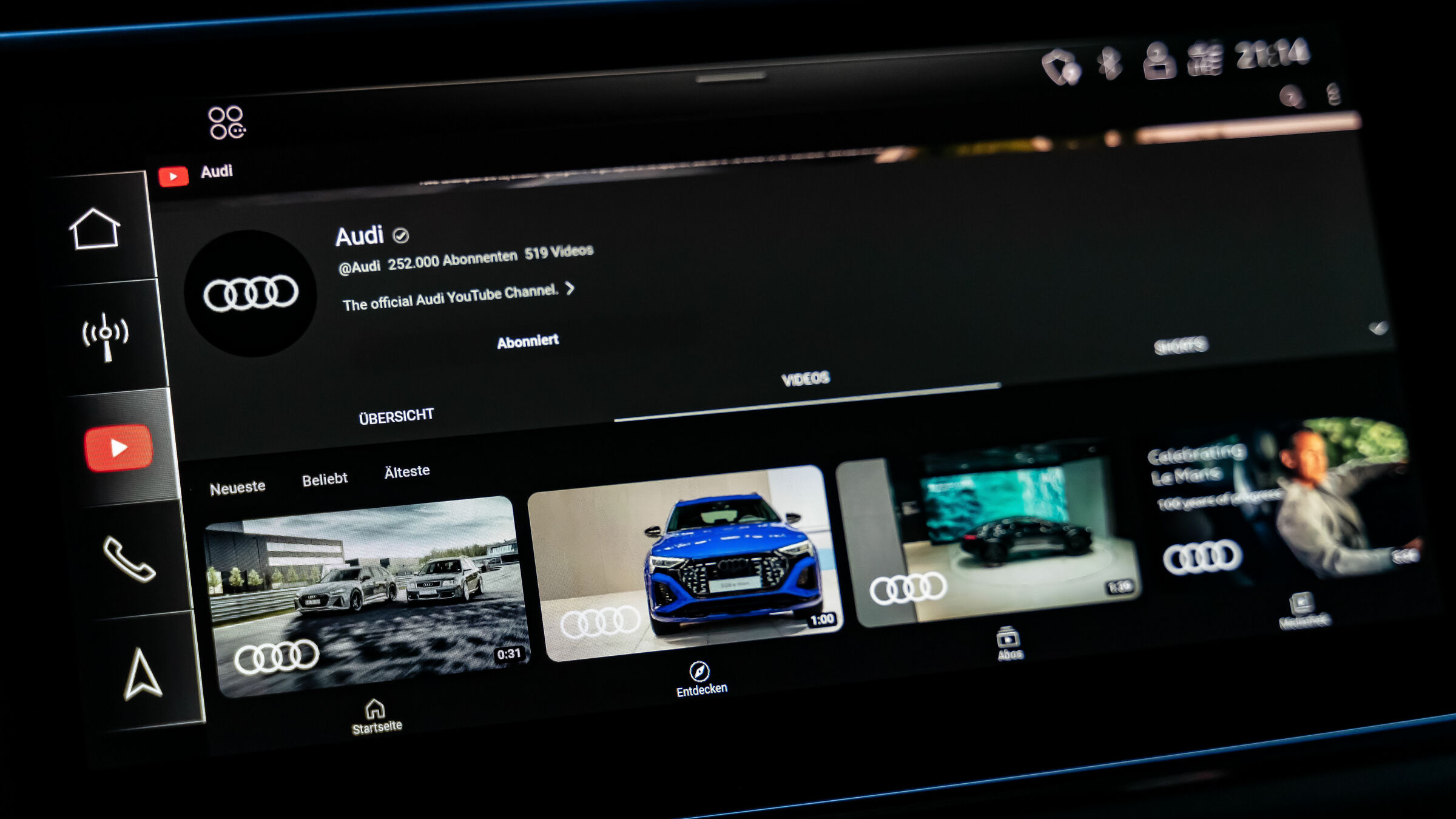Audi-YouTube integration - PR image