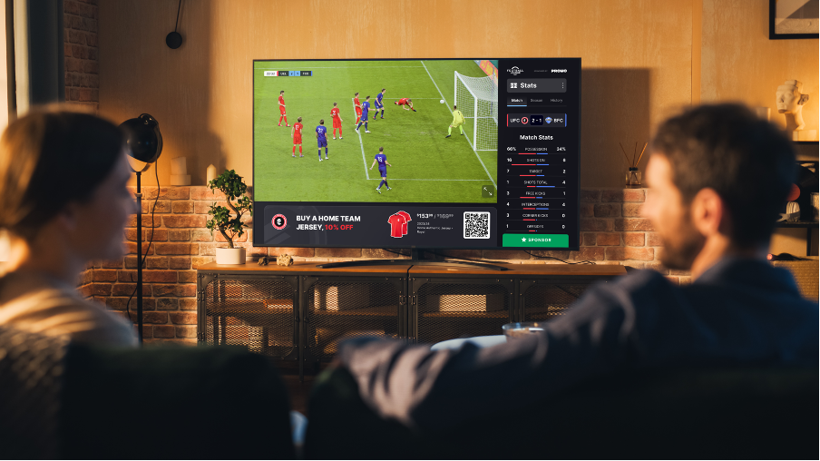Ease Live contextual on-stream advertising on TV in living room