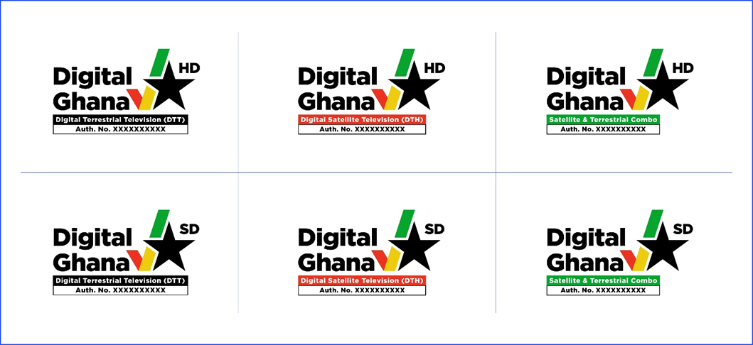 Ghana DTT, DTH and Combo Satellite and Terrestrial conformance logos
