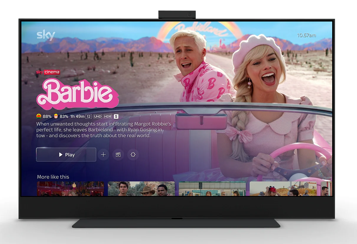Barbie screen on Sky Entertainment OS