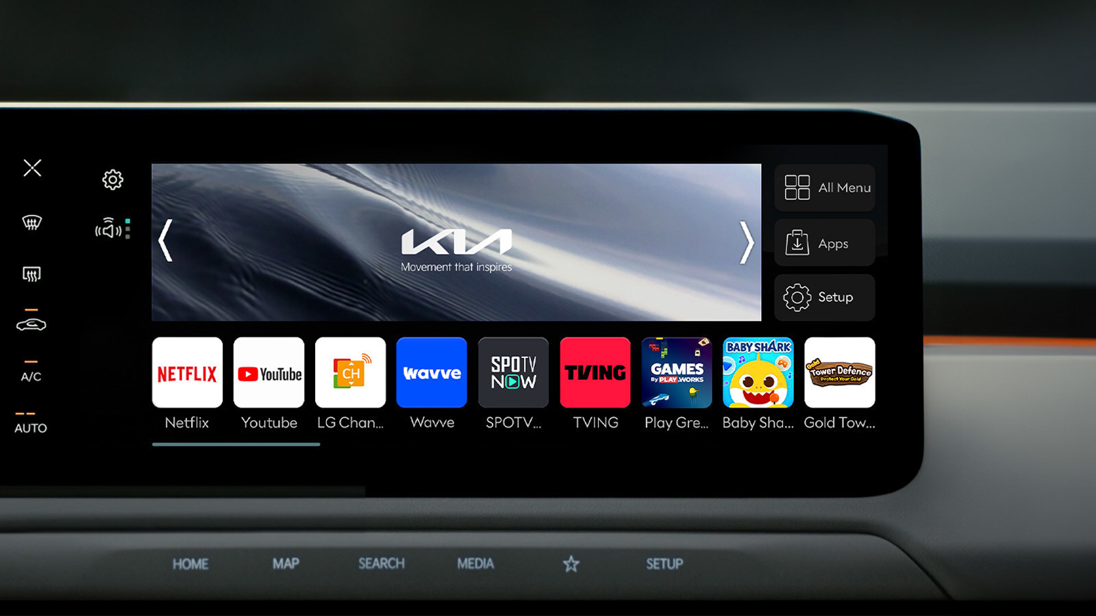 Kia EV3 with LG webOS ACP - in-car screen PR image
