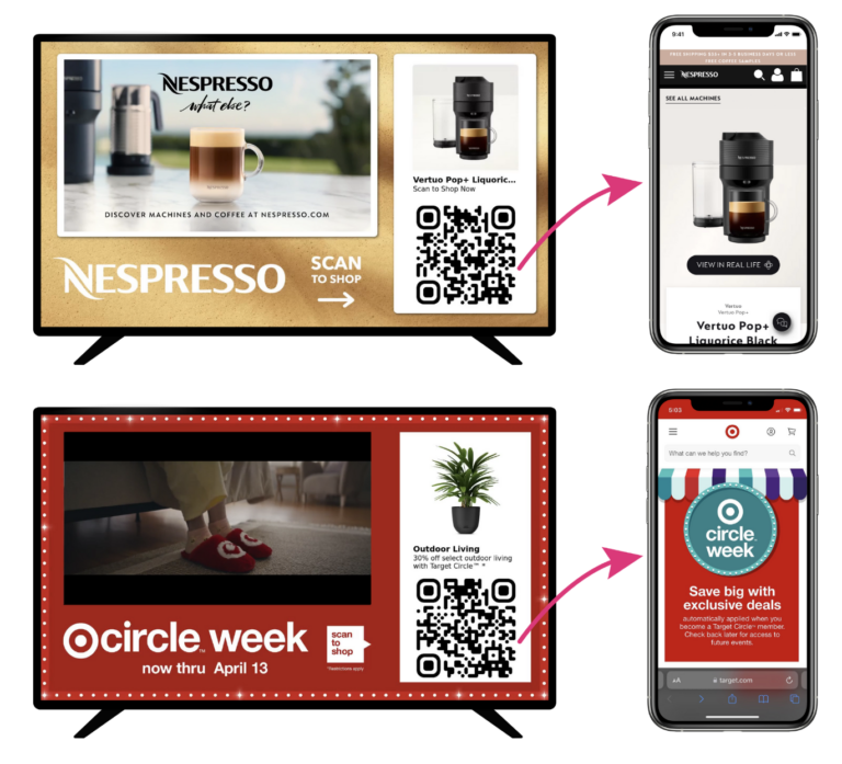 Shoppable ads screenshots - TV+mobile