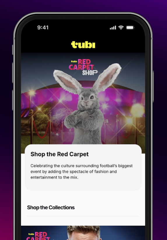 Tubi-Shopsense AI shoppable TV smartphone screen - narrow